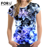 FORUDESIGNS 3D Flowers Rose T-shirts Women Summer Tops Tees Print 2017